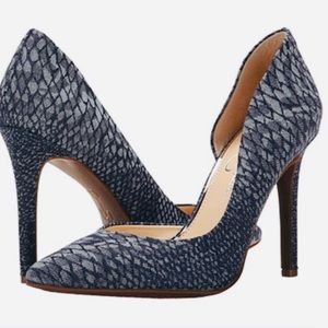 Jessica Simpson Claudette Indigo Snake Print Pumps